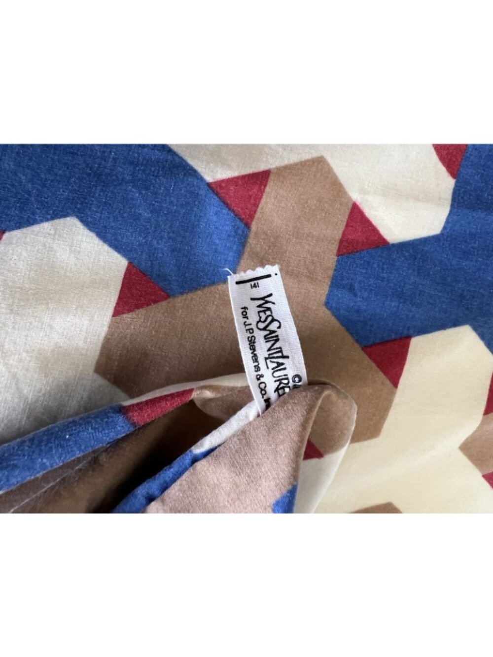YVES SAINT LAURENT King Fitted Sheet "Connections" USA No-Iron Percale Designer - Picture 13 of 16